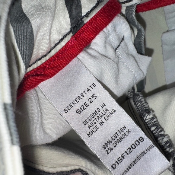 Sass and Bide Seeker State Striped Cropped Skinny Raw Hem Jeans Size 25 - Picture 6 of 8